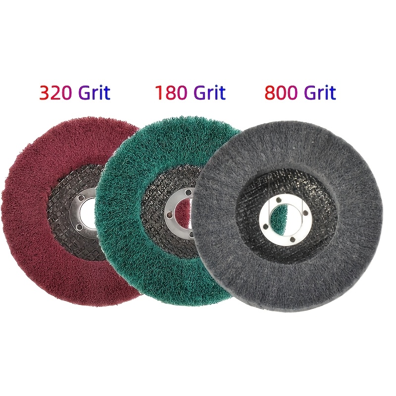 TEMU Set da 3 dischi di carta in nylon per uso da 4" (grana 180/320/800) - Ruota per lucidatura non per sbavatura, rimozione della , levigatura del