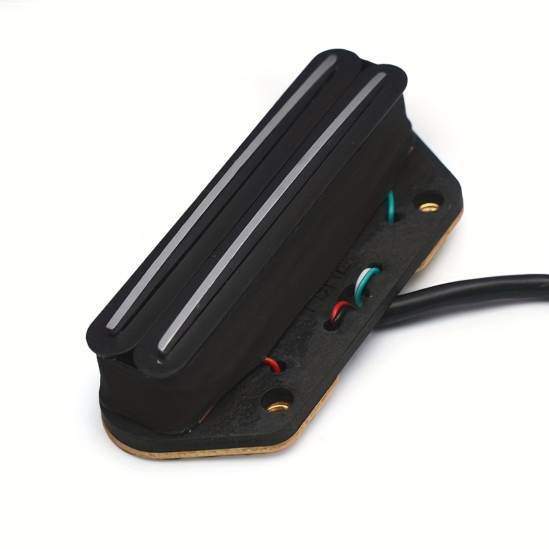 Alnico 2 Single-Coil Electric Guitar Bridge Pickup, 4-Conductor, Hot Rail Humbucker, 9K Golden-Plated Magnet Wire, Metal Construction, with Non-Magnetic Cover, for Uncharged - Black/White/Red/Yellow, Instrument Parts, Highoutput Pickup, Durable Pickup, Precision Wound Coil, Humbucker Pickup, DIY Guitarists, Professional Musicians