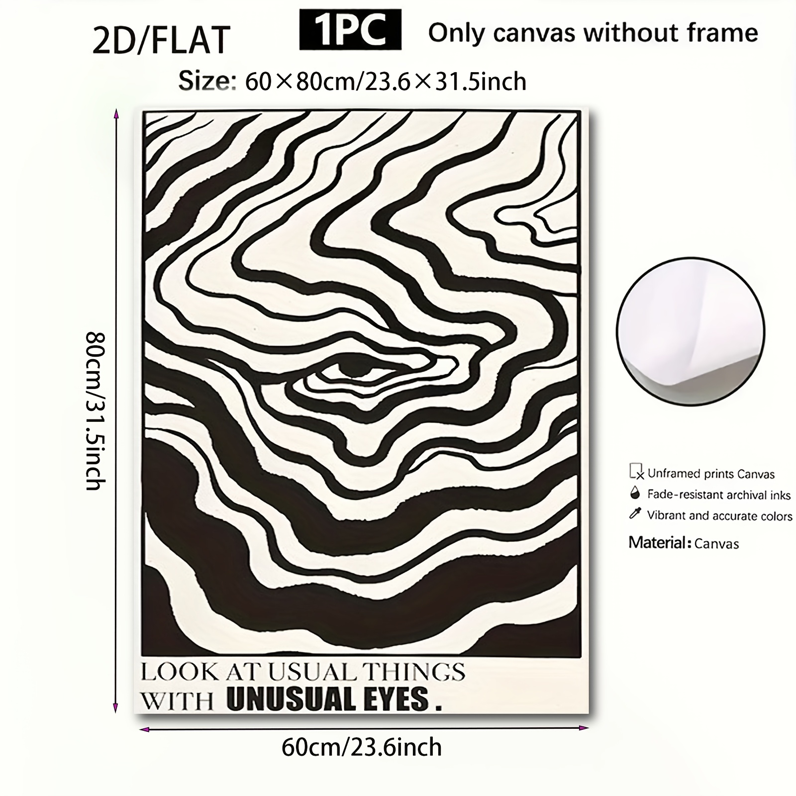 2d flat 2d flat 1pc frameless 2d flat canvas painting retro   art canvas print poster black and white abstract wall   unique   art decoration living room bedroom office dining room printing artwork