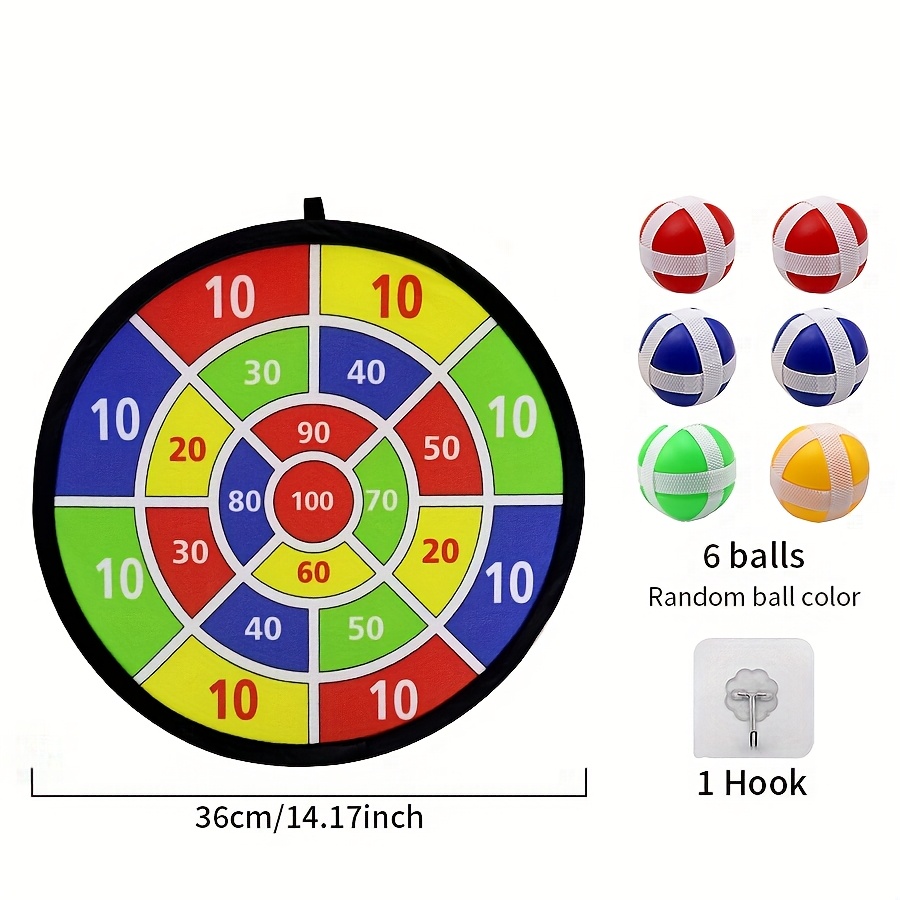 TEMU Jeu de fléchettes pour enfants avec 6/12 balles , couleur de aléatoire, jeu de interactif et sûr pour parents et enfants, jeu de sport intérieur