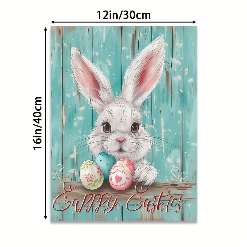 Easter Bunny Canvas Wall Art, Vintage Easter Egg Print, Rabbit Animal ...