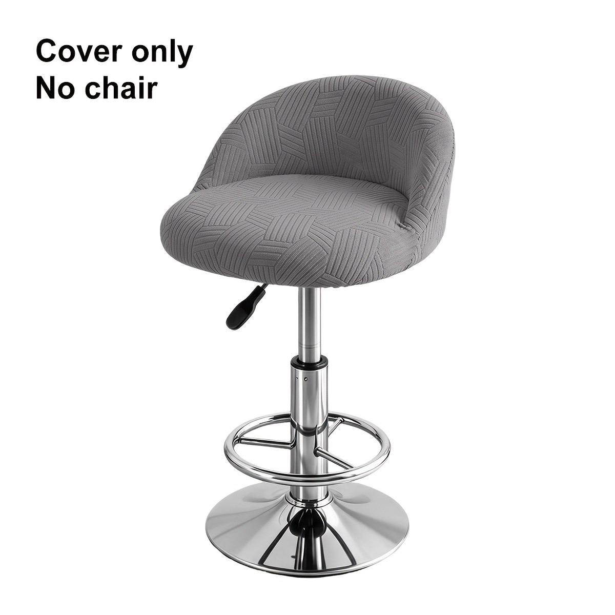 TEMU 1pc Modern 3 Jacquard Bar Stool Cover With Elastic Suitable For Curved Backrest Stools, Stretchable Fit Protector, Machine Washable Cover For,,
