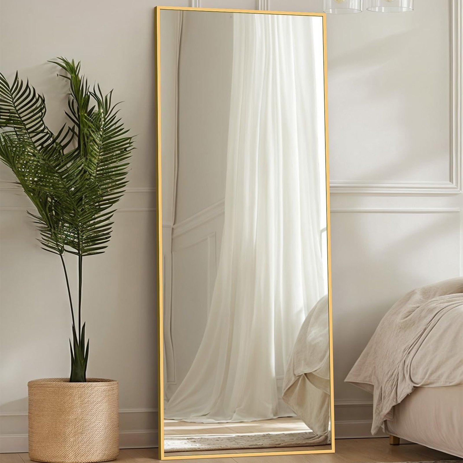 Full Length Mirror Arched Floor Mirror Freestanding, 58×19 In Floor Standing Mirror Full Body Mirror With Stand For Bedroom, Hanging Mounted Mirror For Living Room Cloakroom 7 Full Length Mirror Arched Floor Mirror Freestanding, 58×19 In Floor Standing Mirror Full Body Mirror With Stand For Bedroom, Hanging Mounted Mirror For Living Room Cloakroom - Image 7