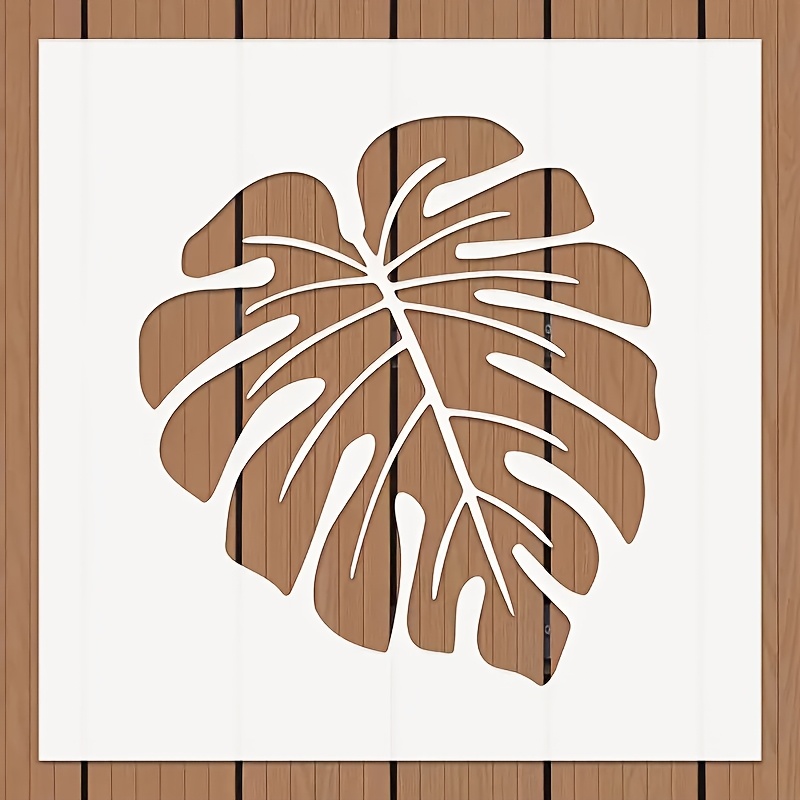 TEMU Large Monstera Leaf Stencil - Extra Large Size 11.8x11.8 Inches 30x30cm Plant Cutting Guide, Reusable Easy-to- Material, Suitable For Painting,