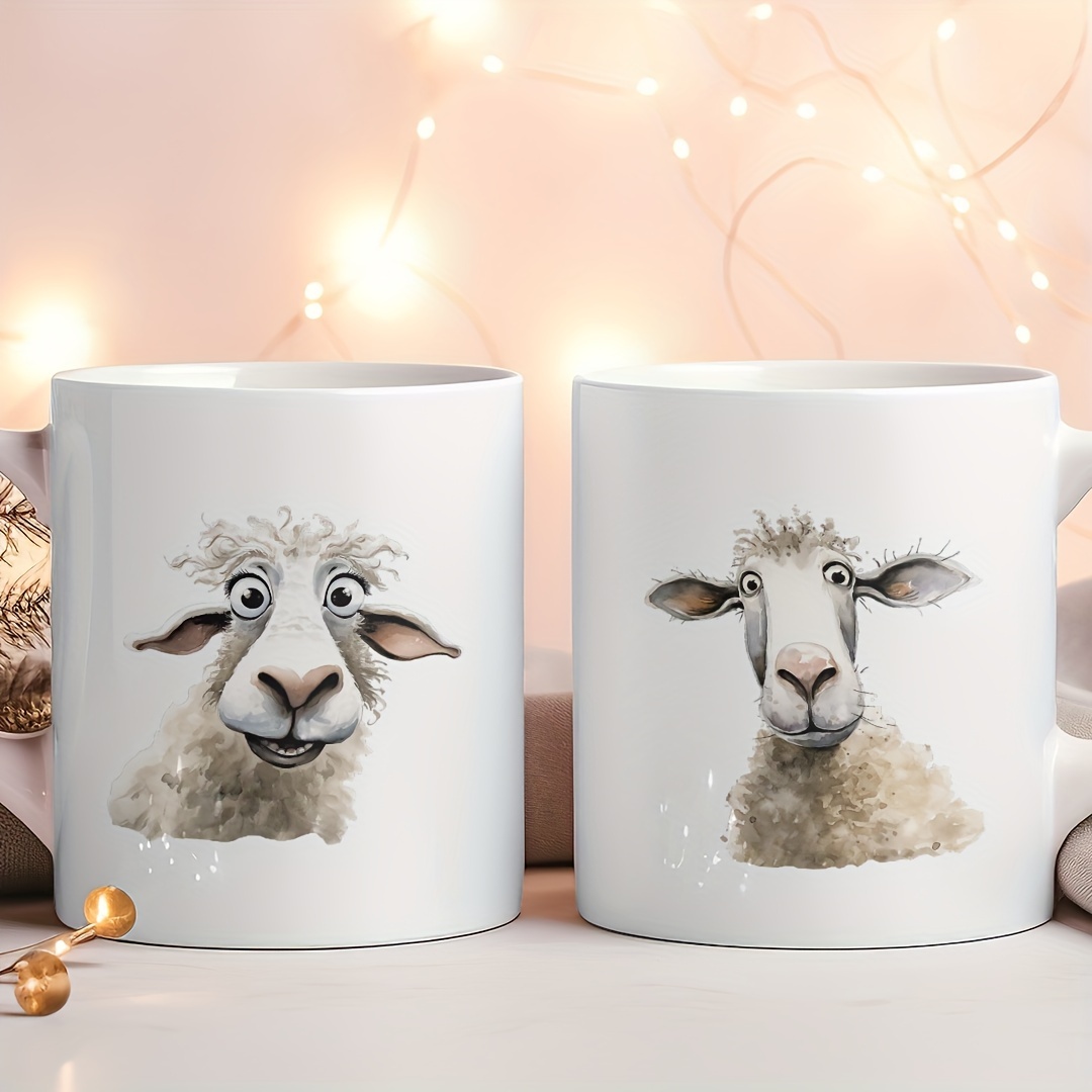 

8pcs Funny Sheep Faces Pattern Uv Dtf Cup Stickers, Waterproof Sticker Pack For Decorating Mugs, Cups, Bottles, School Supplies, Etc, Arts Crafts, Diy Art Supplies