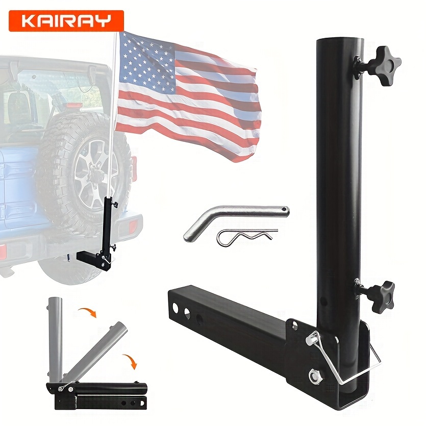 TEMU Kairay Flagpole Universal For 2 Receivers Suv Rv