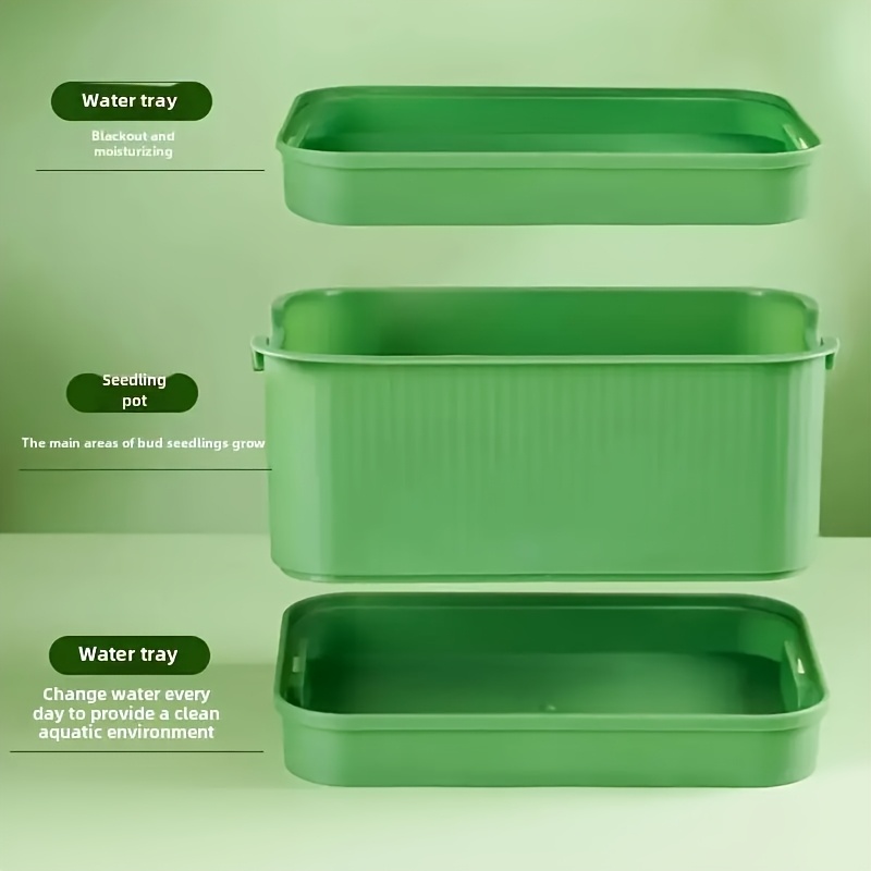 TEMU 2pcs Efficient Home Growing Kit - Plastic Planters With Drainage Holes, Multi-tier Seed Starter Trays For Sprouts And , Indoor/outdoor Use,