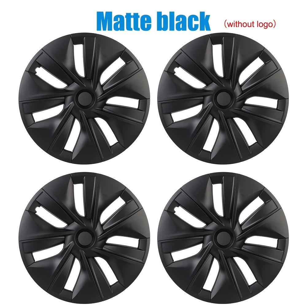 Image of Set Of 4, Suitable For 2021-2023 For 19-inch Matte Black Wheel Covers. Strong Rigidity, Low Wind Resistance, Designed For Performance, Protects . Car Wheel Covers