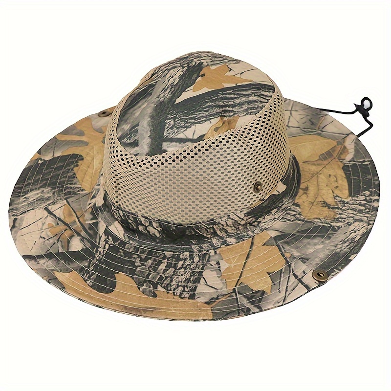 

Men's Outdoor Cowboy Hat, Sun Protection And Breathable Hat, Camouflage Sun Hat, Fisherman Hat, Big Eave Fishing Mountaineering Sun Hat, Jungle Camouflage Hat