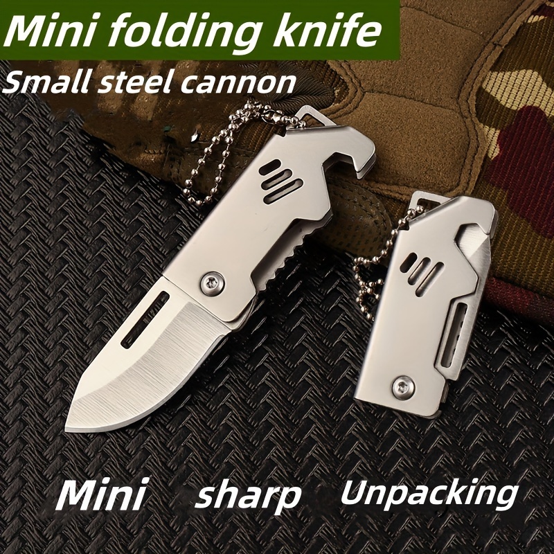 

Small Steel Cannon Mini Knife Portable Sharp Outdoor Knife Keychain Pendant Small Unpacking Express Box Opening Knife