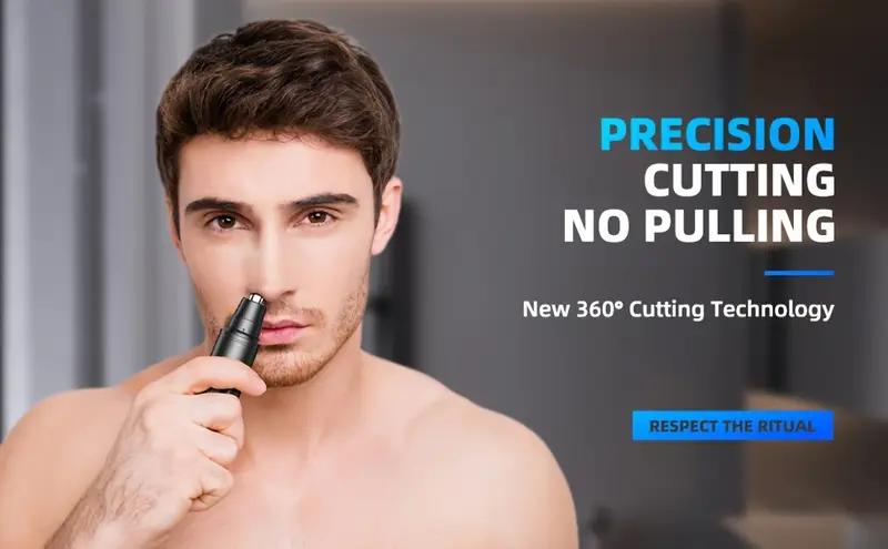 electric nose hair trimmer with   usb rechargeable precision stainless steel   blade 360   trimming full   washable easy to clean battery powered personal care grooming tool for men women nose hair trimmer rechargeable Product details 9