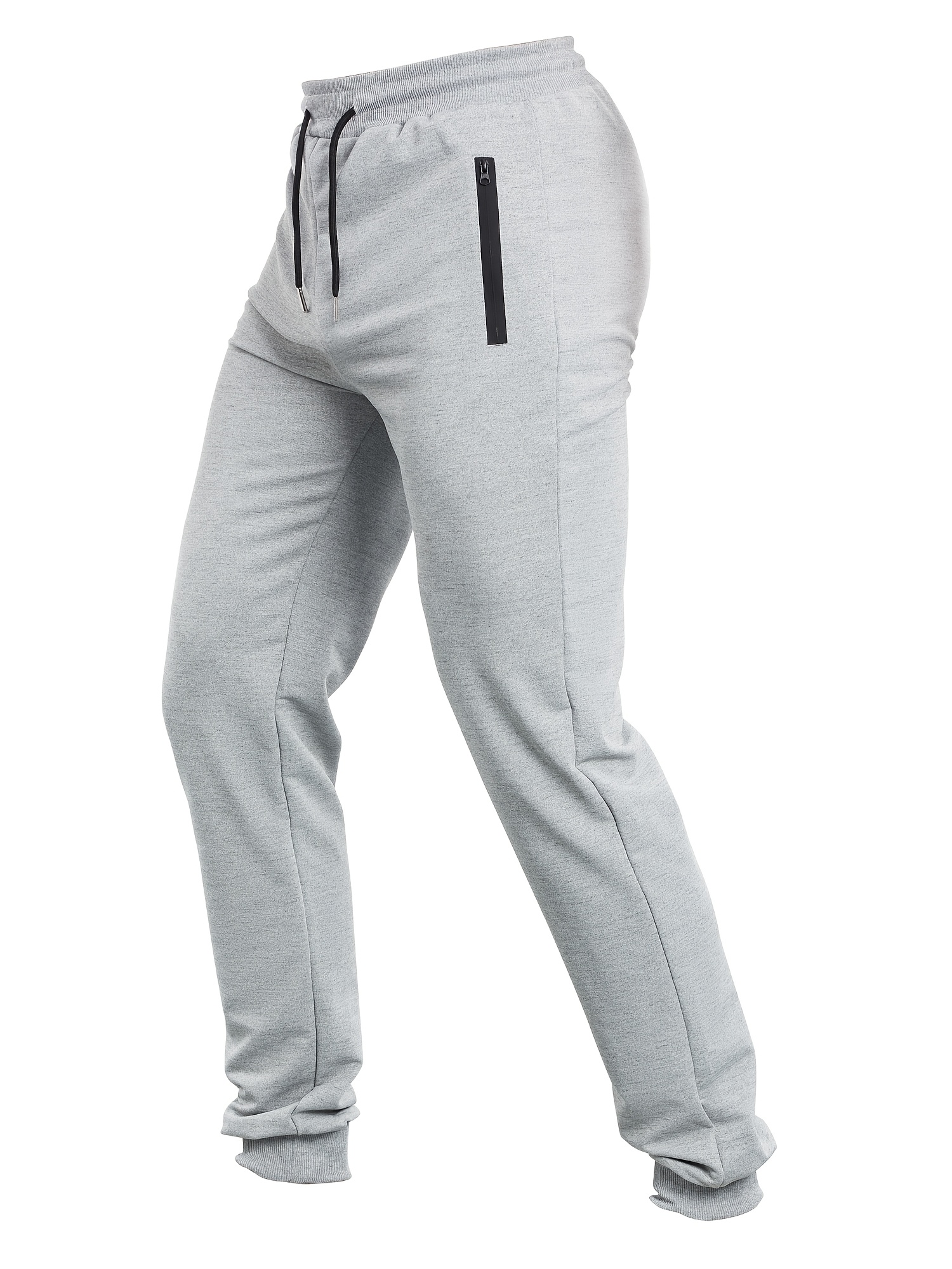 3pcs mens casual jogger pants elastic waist zipper pockets Temu