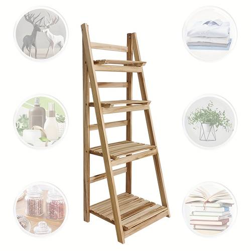 solid wood foldable no trapezoidal 4 tier vertical shelf storage rack bookcase an artistic corner shelf for living rooms a multi tier flower stand for and a simple floor standing bookcase standing shelf