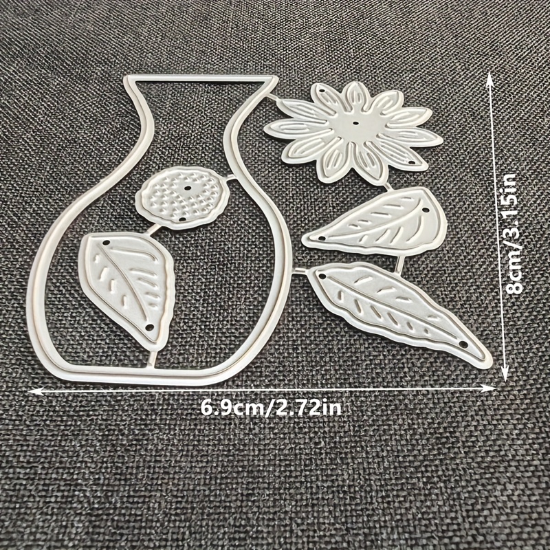 TEMU 1pc Metal Cutting Die For Vases, Perfect For Embellishments, Embossing, And Greeting Cards. Ideal For Album Card Crafting And Handmade Card