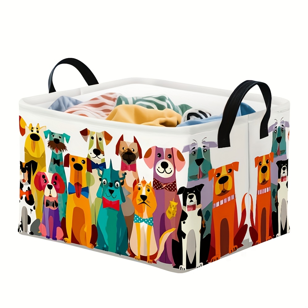 TEMU 1pc Dokriy Featuring Bowties Storage Container, Wide Opening For Convenient Access, With Handles For Clothing,, Gift Basket, Shelf Bins