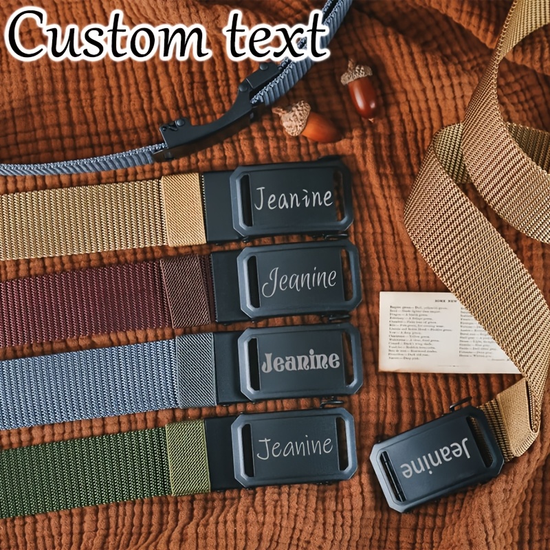 Personalized Custom Text Adjustable Canvas Belt