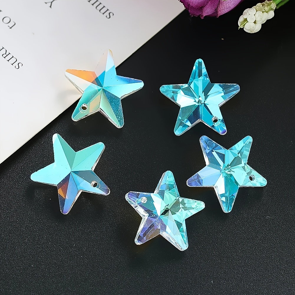 6pcs Ab Beads - Glass Prism Pendants For Home & Garden Decor, Making, And Chandelier Accents, Glass Beads For Jewelry Making