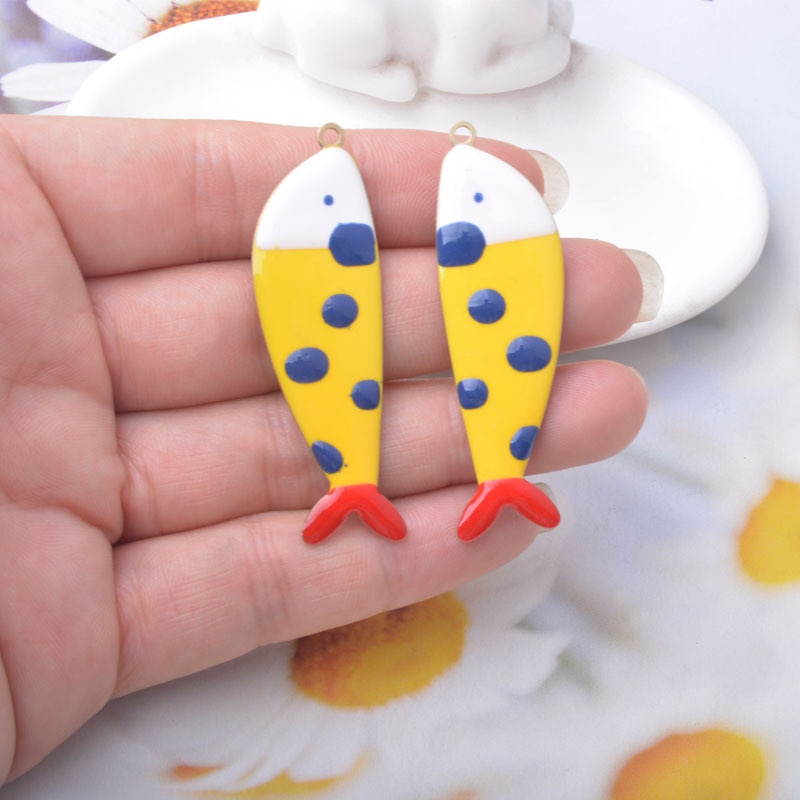 TEMU 2 piezas Cobre Vida Marina Ballena Dijes Collar Largo Moda Animal Aretes Colgante Enamel Cara Colgante Joyería Adiciones