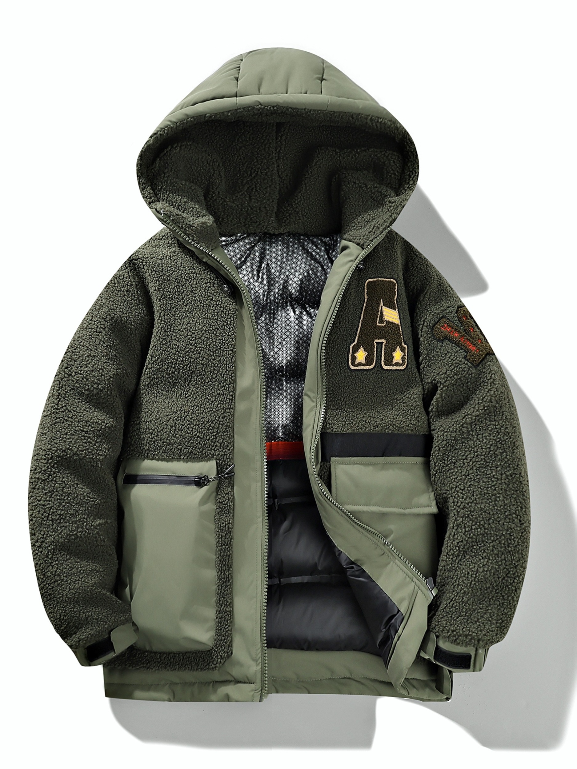 Men's Plus Size Thick Padded Hooded Jacket