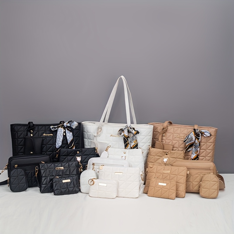 7pcs 's Luxury Handbag & Wallet Set