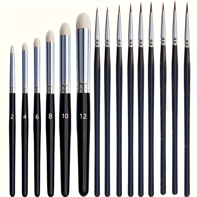TEMU Miniature Paint Brushes Drybrush Micro Detail Paint Brush Set, Small Fine Detail Brushes Watercolors & Paint By Number, , Figurine, 40k