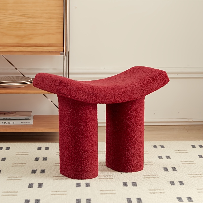   plastic living room creative low stool household entryway minimalist small stool shoe bench   shoe changing stool lamb wool   shoe changing stool Product details 5