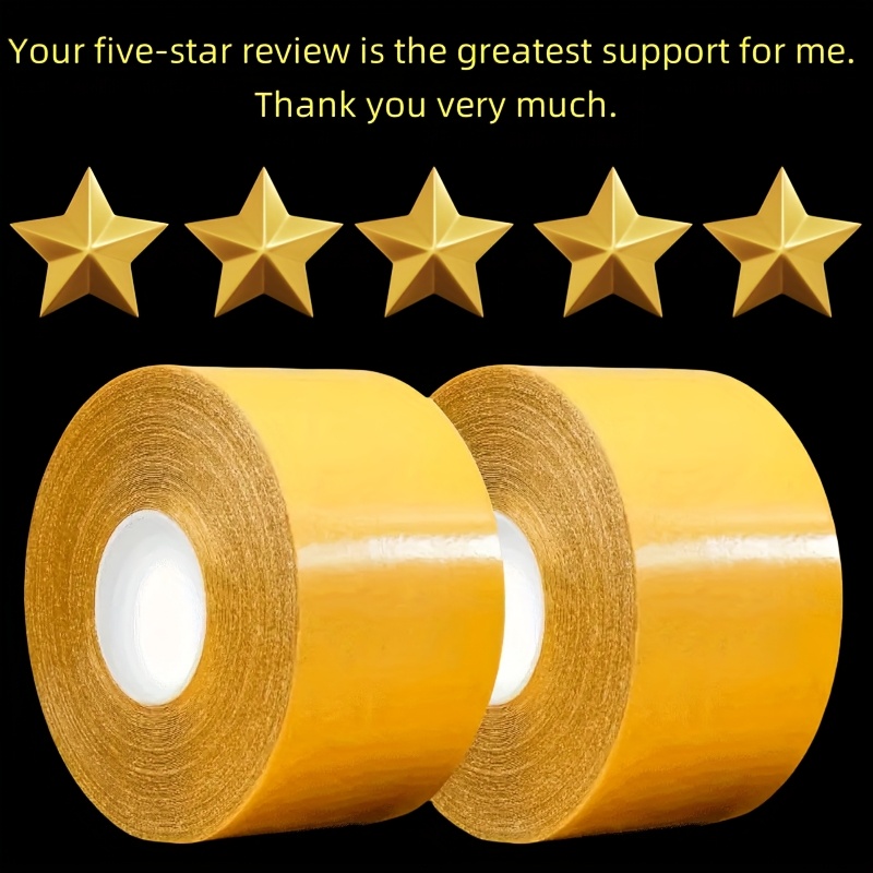 Buy One Get One Free - 2pcs of High-Strength Double-Sided Tape, Multi-Surface Adhesive Suitable for Carpets, Mats, Wallpapers, And Balloons, Non-Slip, Waterproof, Residue-Free Synthetic Rubber Double-Sided Tape, 5.0 meter Long.