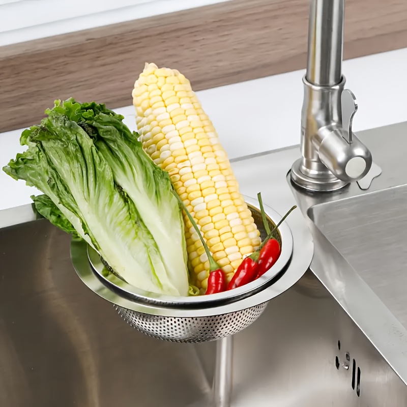 space saving stainless steel kitchen sink filter ideal for food waste vegetable filtration durable metal drain basket vegetable filter sink drain filter details 4