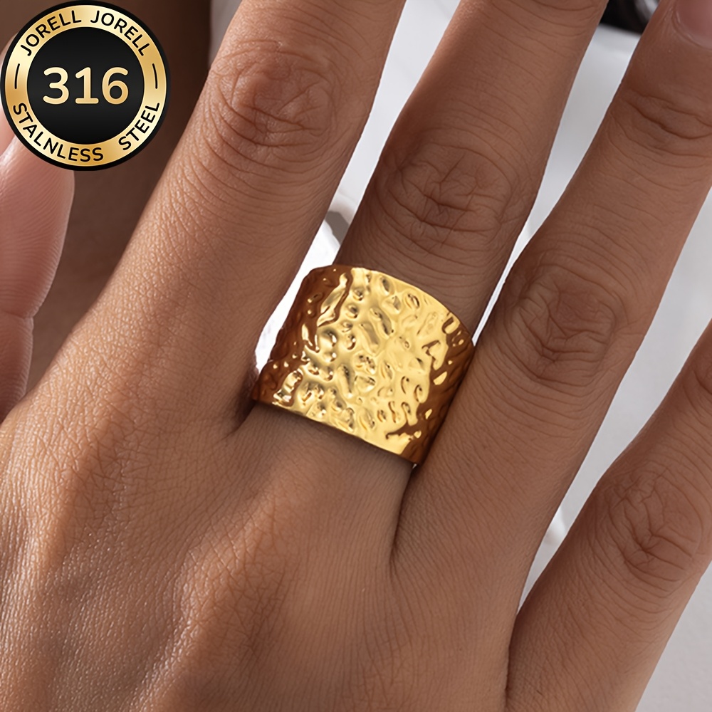E-shop Hochwertiger goldener Ringschlüsselring aus Edelstahl, hypoallergen, farbbeständig, bequem vielseitig, schlicht elegant, ein hochwertiger