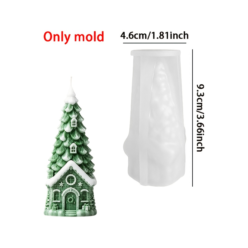 TEMU Pine Tree Silicone Mold - High-toughness Suitable For Diy Resin, Plaster & Candle Making, Christmas Embossed Texture With Irregular Shape For