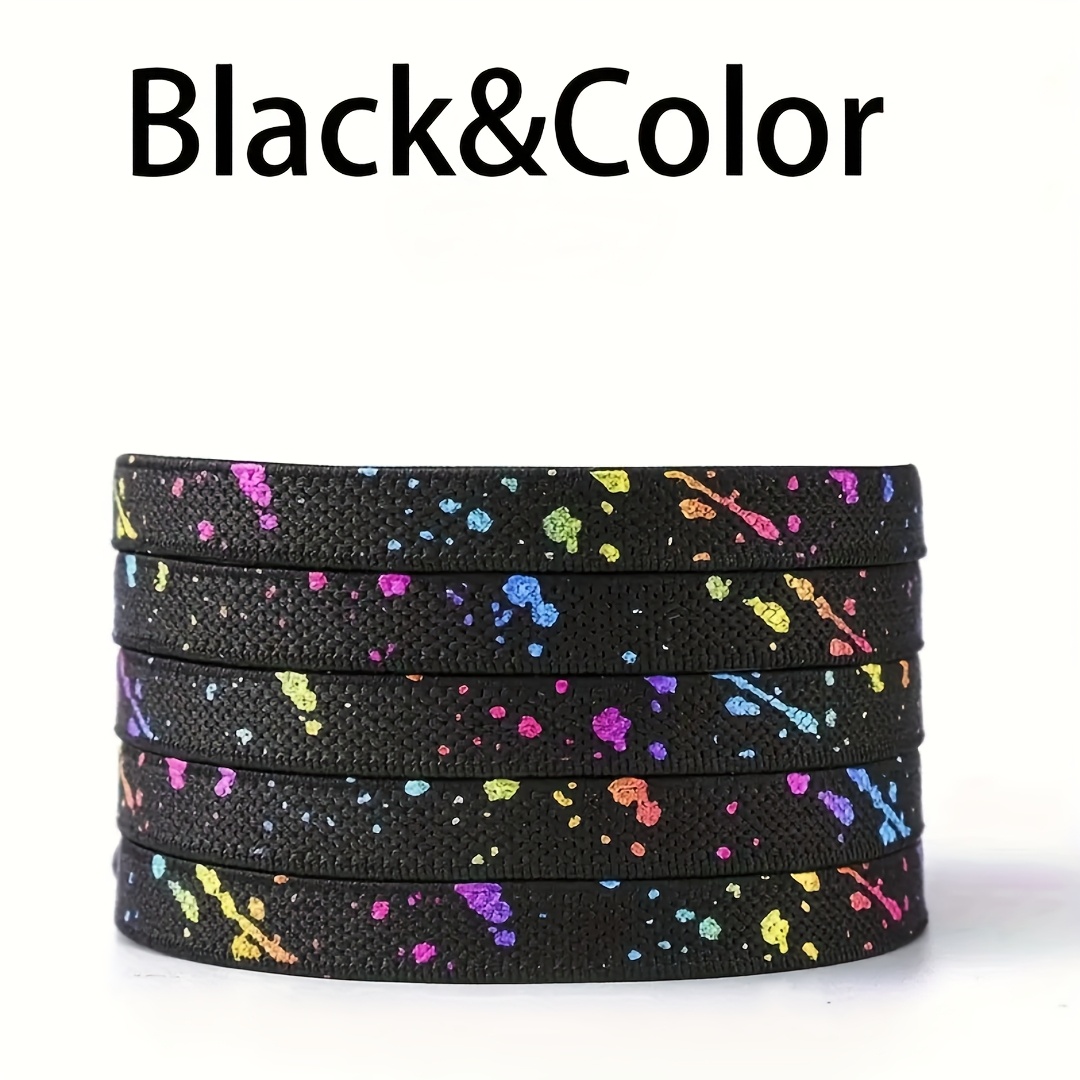 TEMU 1 Pair/4pcs Set Of Splash-ink Style No-tie Shoelaces, To Tie Shoelaces, Colorful Fashion Elastic Shoelaces, Versatile And Fun Lazy Shoelaces