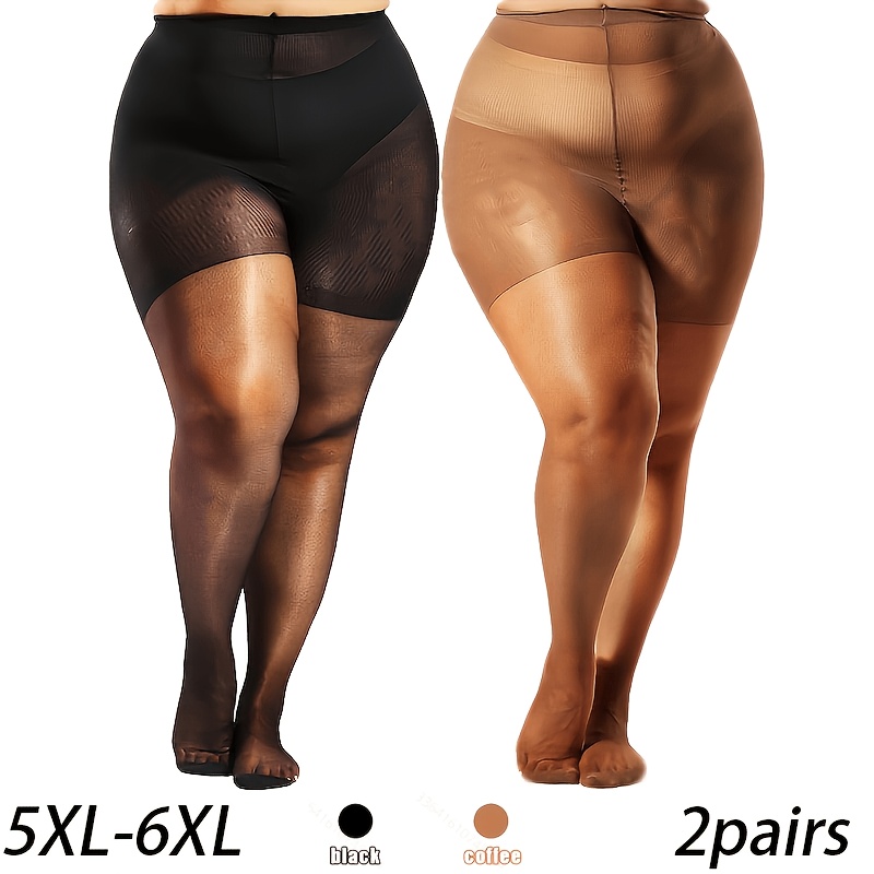 TEMU 2 Paires de Collants Ultra-Fins Grande Taille pour Femmes, Shorts avec Couche Anti-Friction (Culottes Intégrées), Associant un Look Transparent
