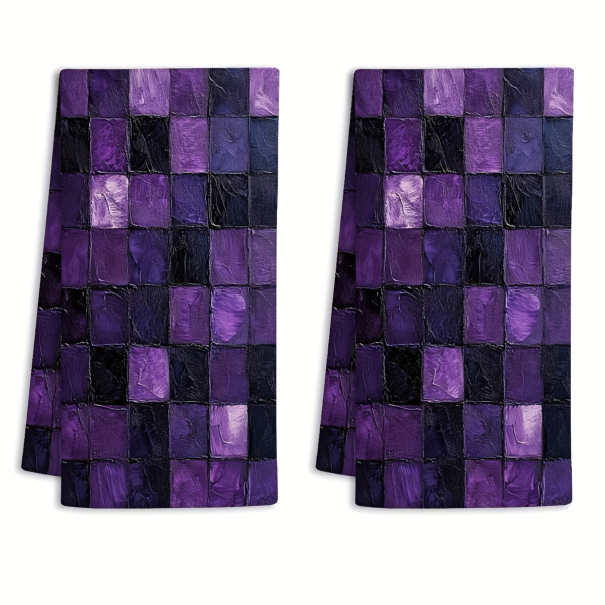 TEMU Lot de 2 torchons de cuisine - Torchons absorbants en , 16x24 pouces, , convient pour , de bain et la décoration intérieure, motif à carreaux