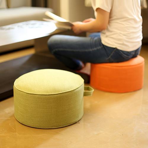 item picture round floor cushions tatami thicken pouf ottoman detachable washable foam filled for coffee table balcony bay window with side handle