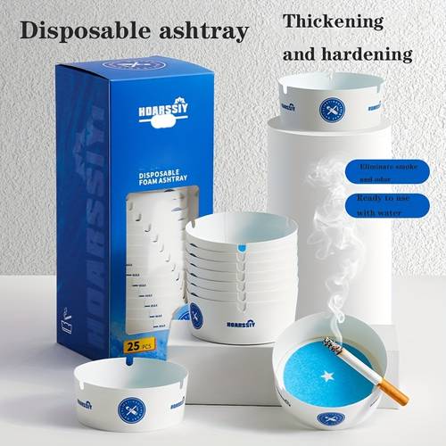 25pcs round disposable ashtray set with no wash needed anti fly office use convenient and no electricity needed