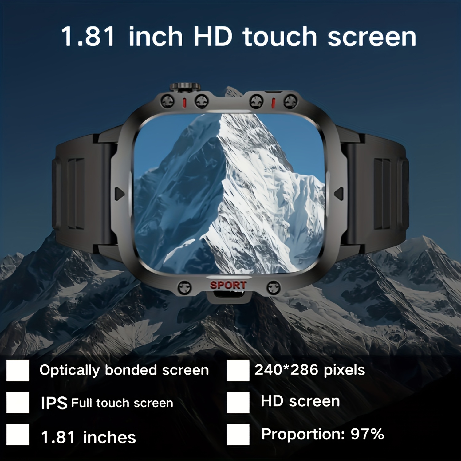 Valentine'S Day Gift, Upgraded Smart Watch for 2025, Featuring a 1.81-Inch HD Screen, Flashlight, Wireless Calling, Contacts, Message Notifications, Multiple Sports Modes, Sedentary Reminders, Alarm Clock, Weather Checking, Call Logs, Pedometer