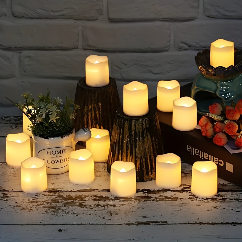 10 Pezzi Candele Tea Light Insapore A Lunga Durata - Senza Fumo E Senza  Gocciolamento,adatte Per Decorazione Casa E Matrimoni