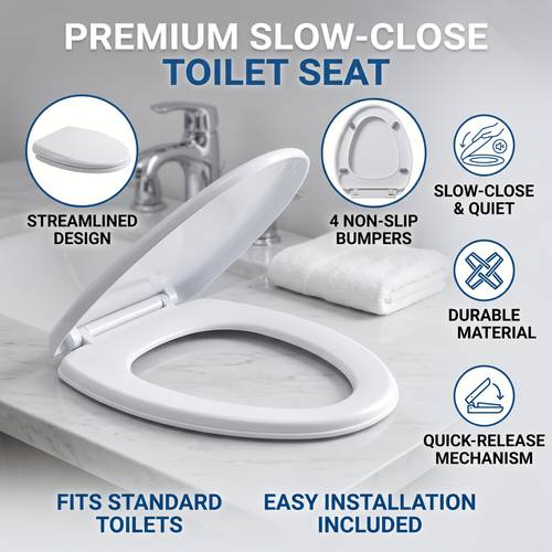 quick release soft close toilet seat for household daily bathroom use quiet anti slip elongated toilet seat for apartment toilet replacement easy to clean v shaped toilet seat for home bathroom renovation