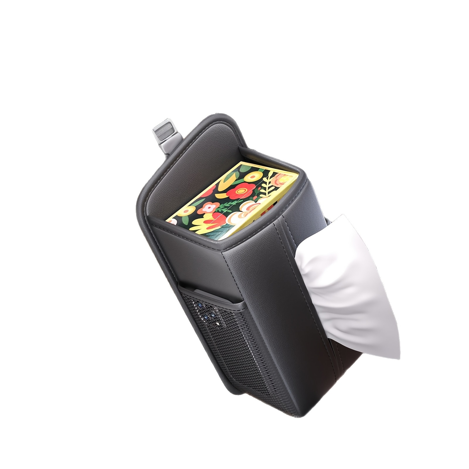 TEMU 1pc Car Tissue Box, Car Seat Side Storage Bag, Cup Holder, Hanging Pouch, Multi-functional Car Storage Bag, Car Miscellaneous Storage Bag