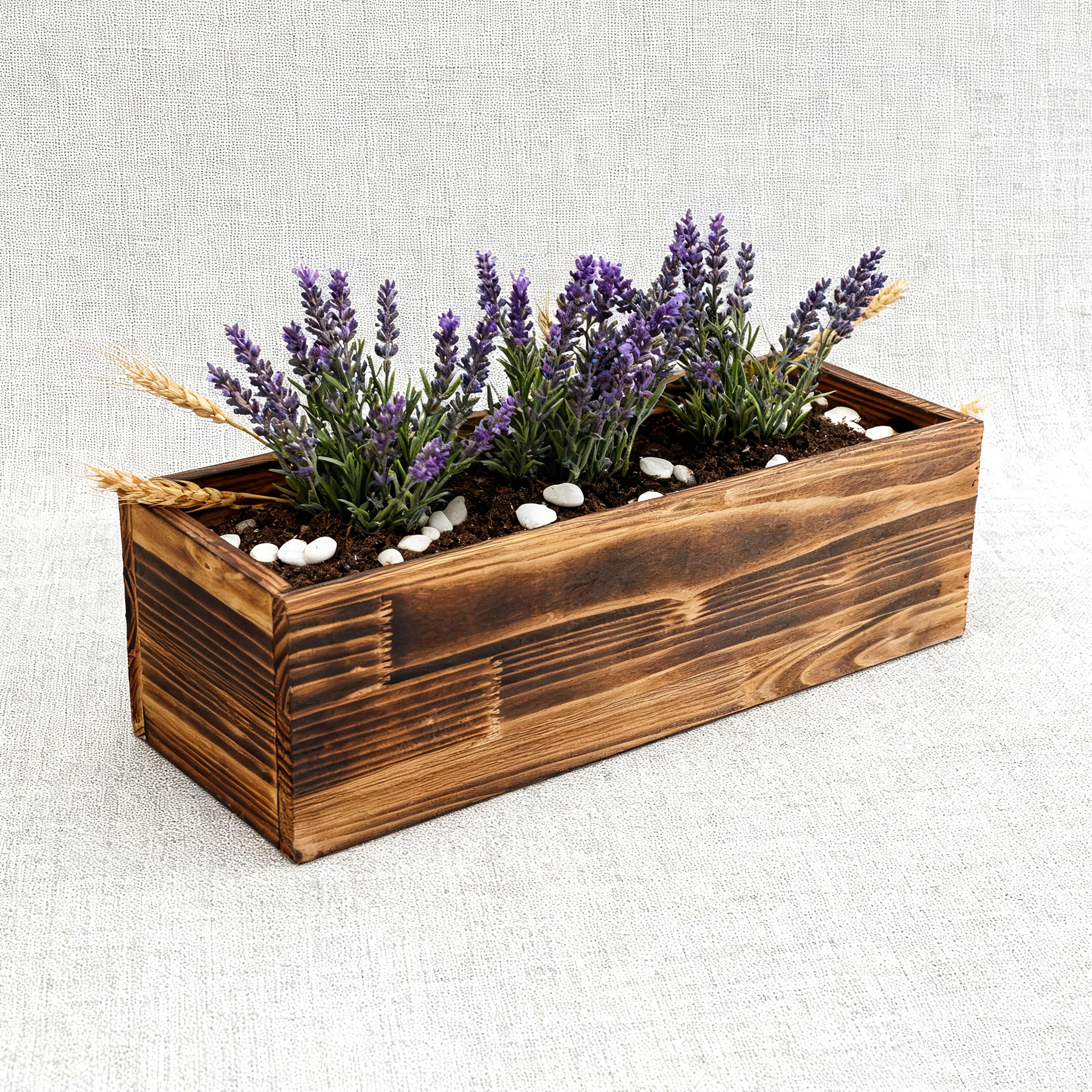grand bac  plantes rectangulaire en bois vintage - Temu Luxembourg
