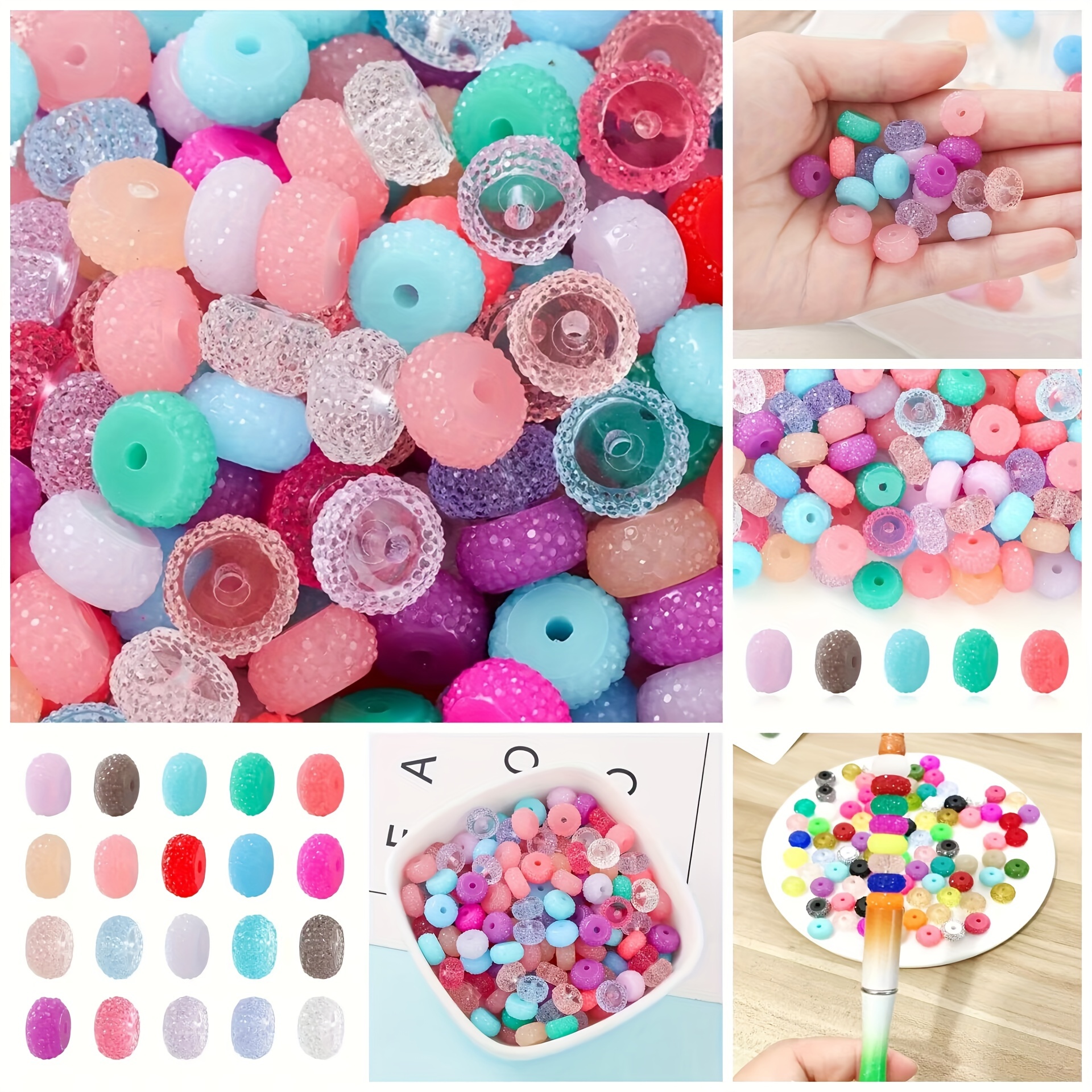 

Acrylic Wheel Beads Sugar Flat Beads Diy Mobile Phone Chain Beads Pen Ornaments Accessories Beads Spacer Beads