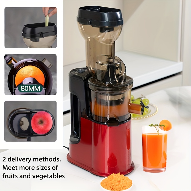 Hilton Quiet Slow Press Juicer Machine 300W Cold Press Juicer with Wide Chute, Masticating Motor for Juice Suitable for Juicers, DIY Ice Cream