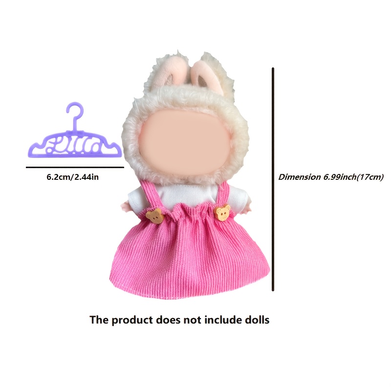 vêtements pour poupée de 6,3 à 6,69 pouces, ensemble crochet pour poupée labubu 15 cm/17 cm, accessoires pour poupée, citrouille, cadeau d'halloween, cadeau de fête | Ne Manquez Pas Ces