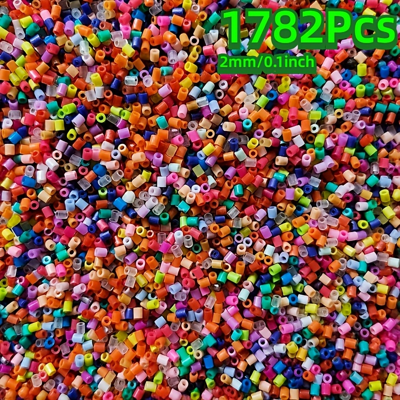 TEMU 1782pcs de Fusible de 2,6 mm, Perles de Repassage de Couleurs Mélangées pour Pixel Art, Porte-clés, Artisanat Fait Main, Projets Créatifs et
