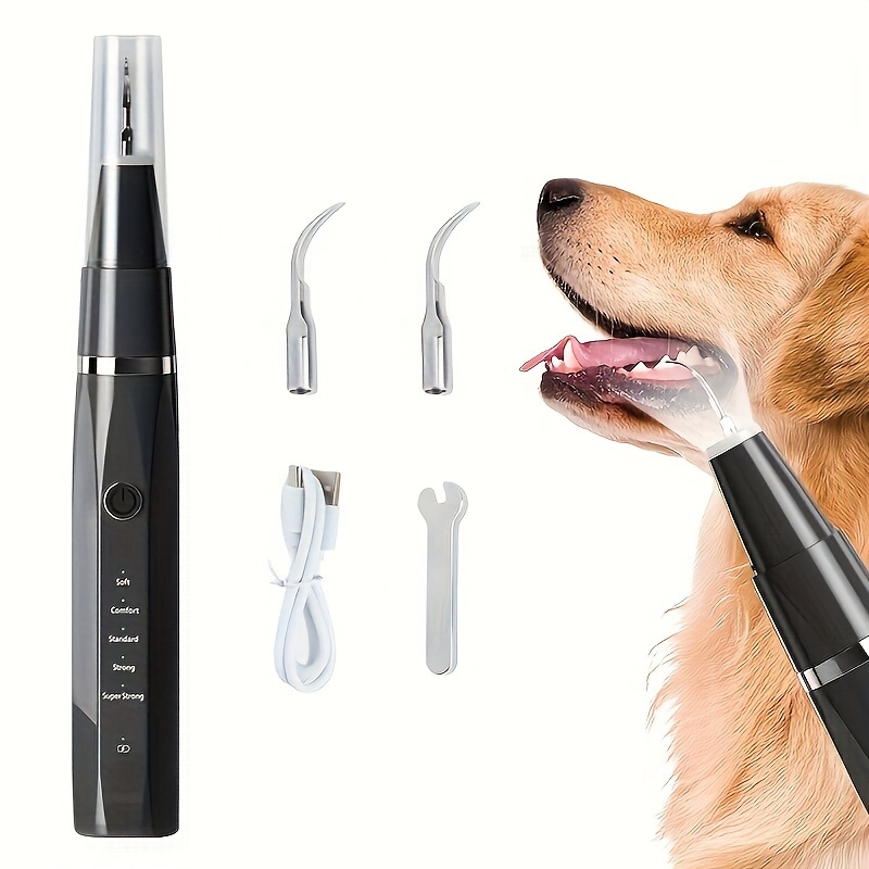 

Pet Tooth Cleaning Kit With Led Light For Dogs, 5 Dental Care Modes For Removing Stains, Dental Stones, Dental Plaque And Tartar Remover With Dog Toothbrush