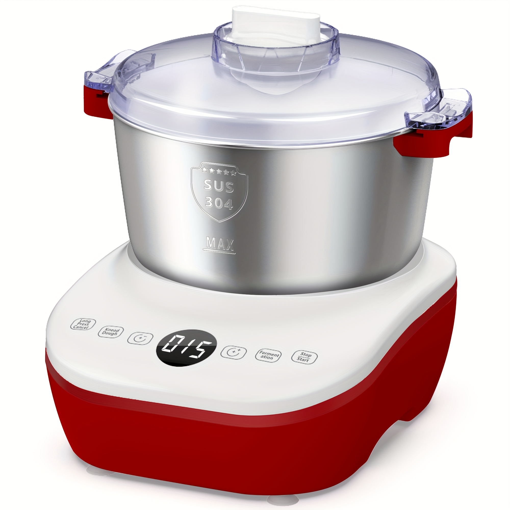 CREWORKS 30L Commercial Food Mixer With Dough Hook, 1100W Stainless Steel Stand Mixer, Pizza Bakery Multifunction Blender, 3 Speed Electric Dough Mixer For Bread Cake Hook Beater Whip