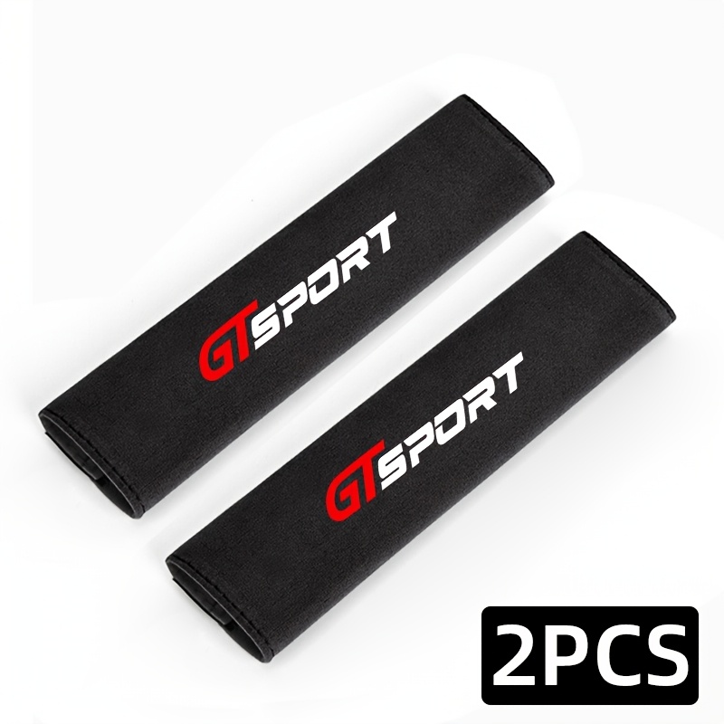 2pcs Gt Sports Car Seat Belt Shoulder Pads, Plush Material, Comfortable Anti-chafing Protection For Shoulders And Neck, For Clothing, Universal Size, Stylish And Durable, Enhances Car Interior Style
