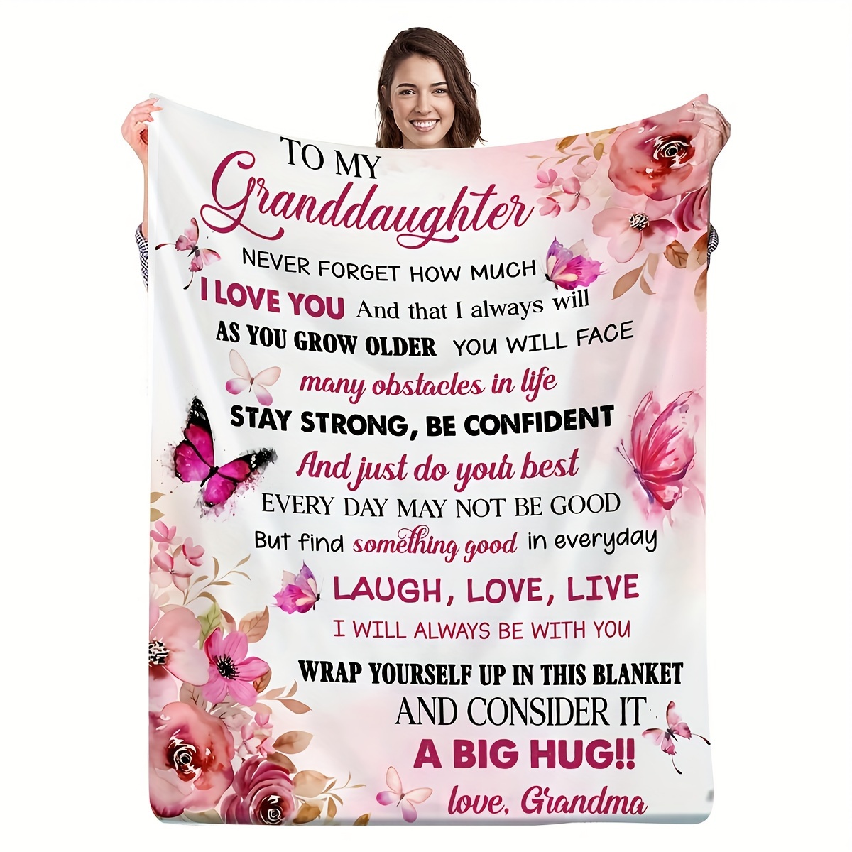 

1pc To My Granddaughter Blanket For Granddaughter Pattern Blanket Blanket
