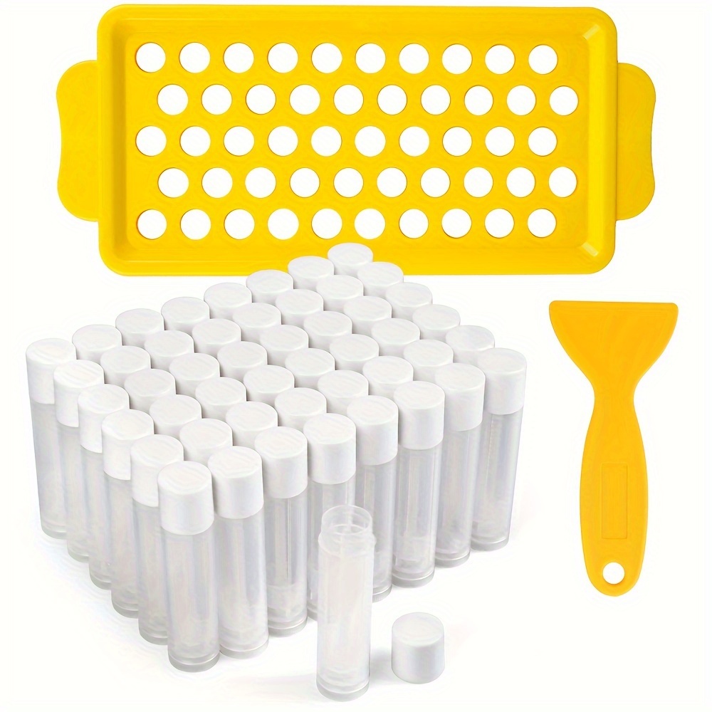 

Lip Balm Tubes With Filling Tray And Spatula, 50pcs 5.5ml (3/16 Oz) Clear Lip Balm Containers With , Bpa Free & Leak Free Lip Balm Making Kit