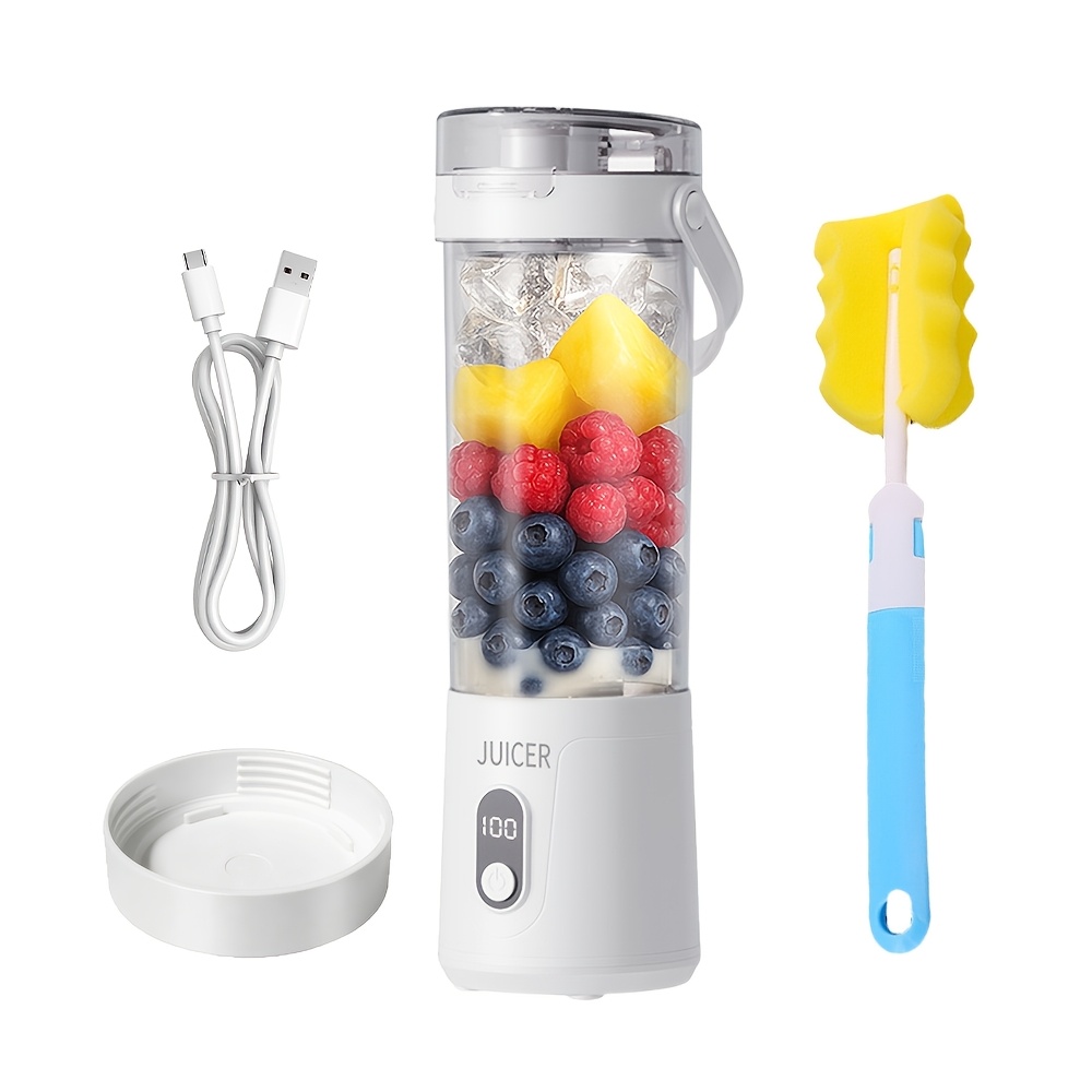 TEMU 2 In 1 Cup Portable Blender And Handheld Juicer | Easy To Clean, Smoothies, , And Fresh Fruit Drinks - 600ml Capacity With Digital Display -